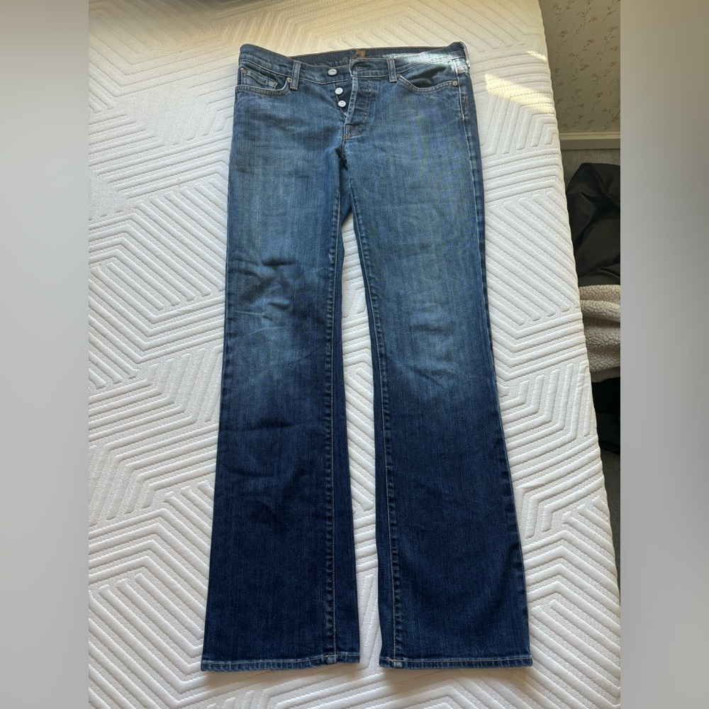 7 For All Mankind Dark Blue Flare Jeans
